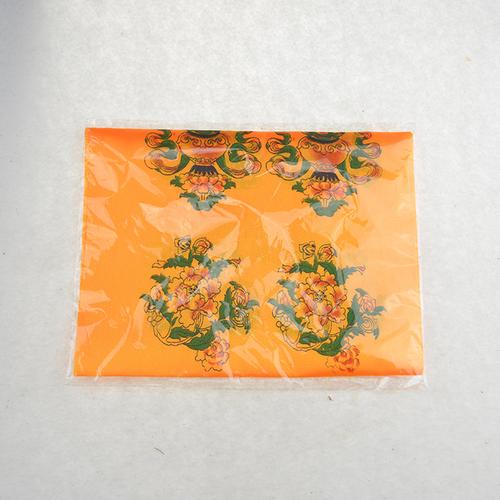 哈达藏族印花八吉祥138*24cm哈达供佛礼佛礼仪佛教用品 黄色